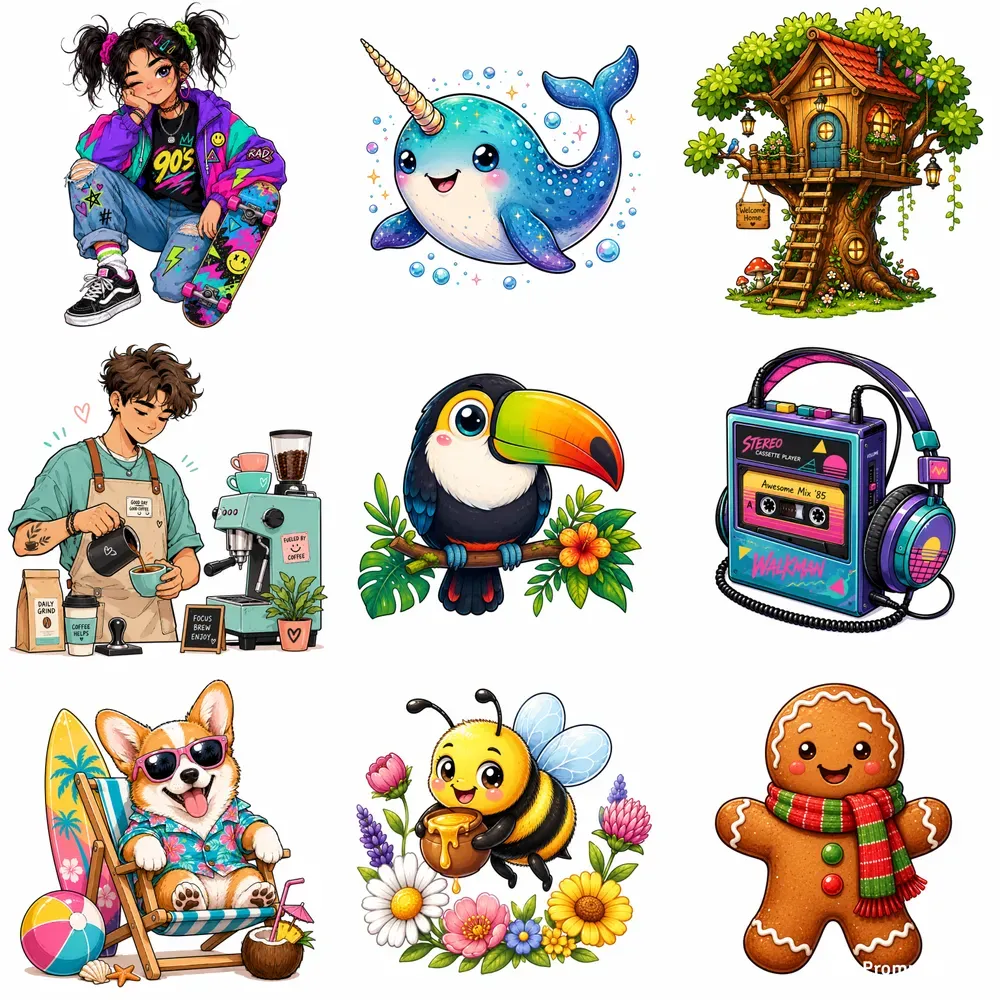 Vibrant Doodle Sticker Clipart Makers