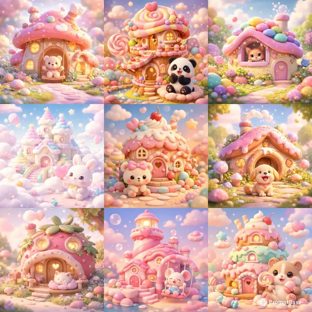 Cute Pastel Baby Fantasy Houses