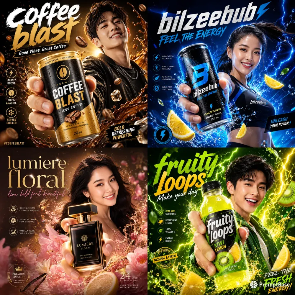 Viral Beverage Advertising Posters