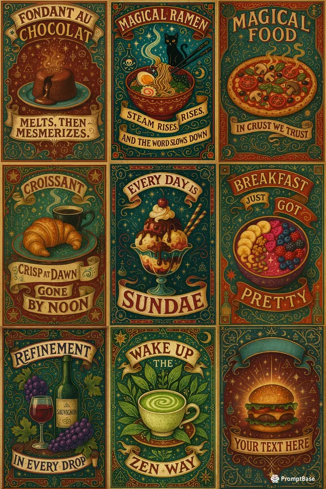 Food Drink Magical Vintage Poster Art