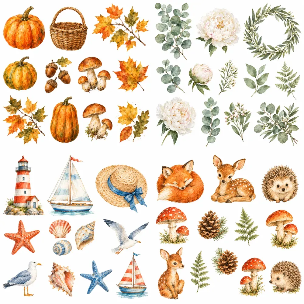 Watercolor Clipart Sheets For Crafters