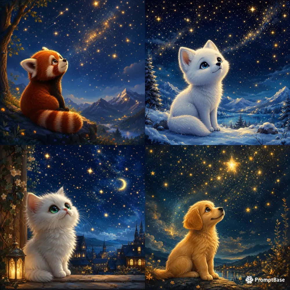 Dreamy Animals Under The Stars