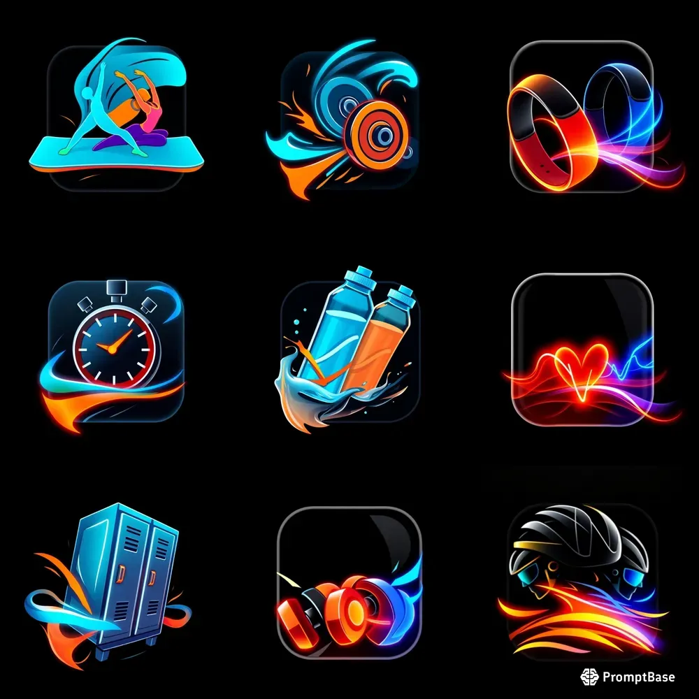 Energetic Fitness Icons