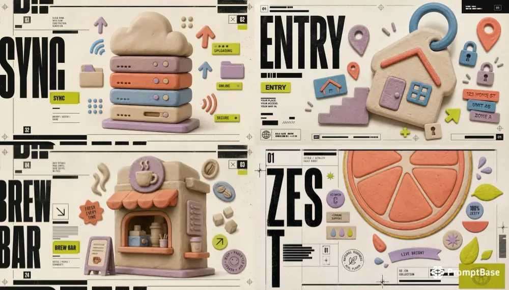 Clay Brutalist Landing Hero Pages