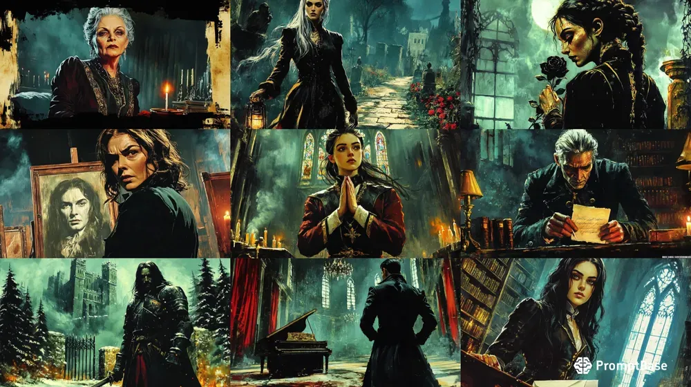 Gothic Fantasy Oil Paintings Poster Art