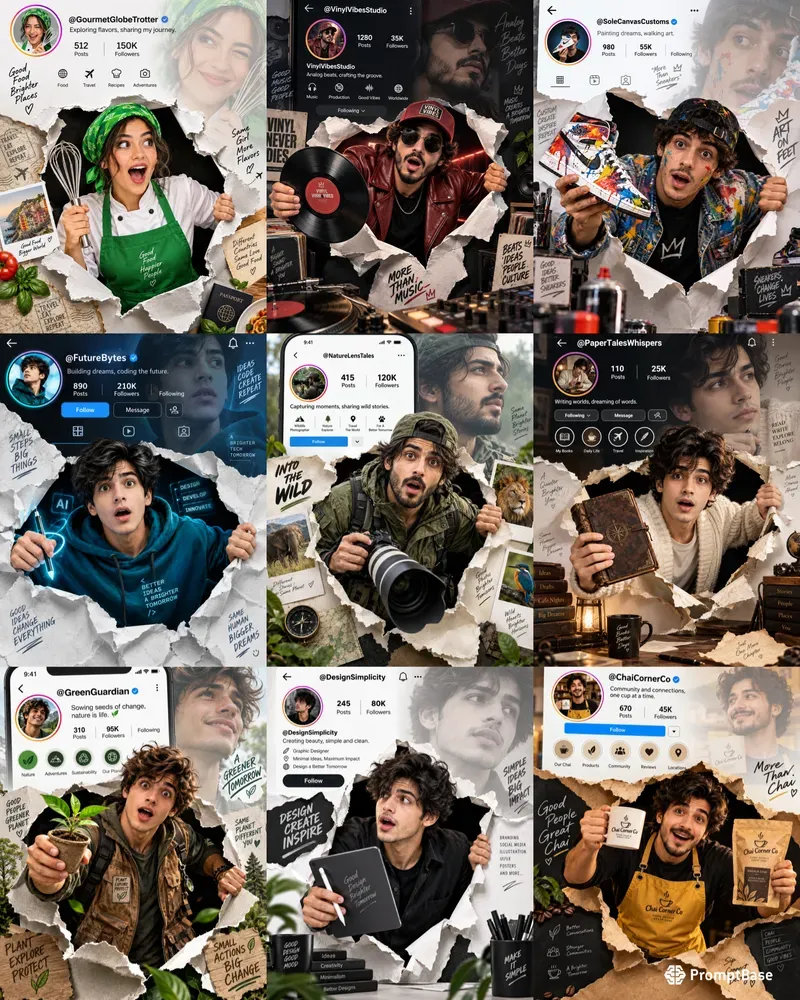 3D Torn Paper Social Media Posters