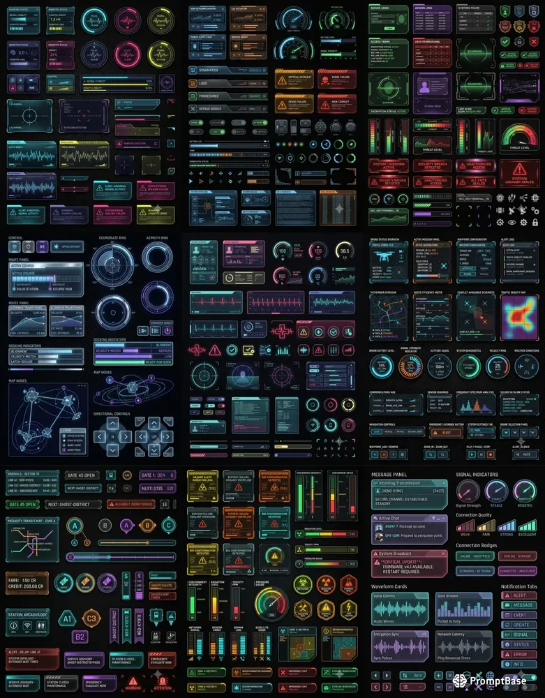 Cyberpunk UI Asset Sheets