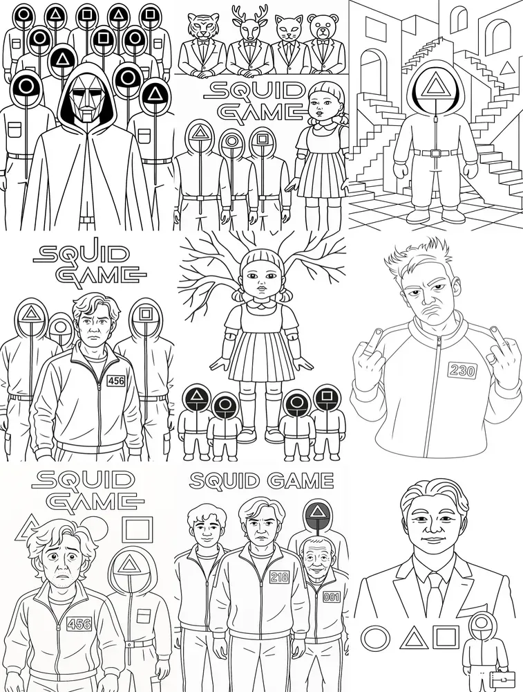 Squid Game Coloring Books