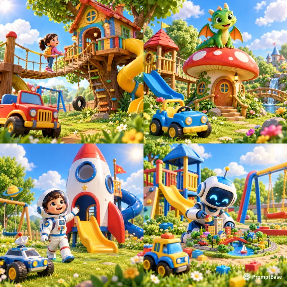 Colorful Kids Playground Adventures