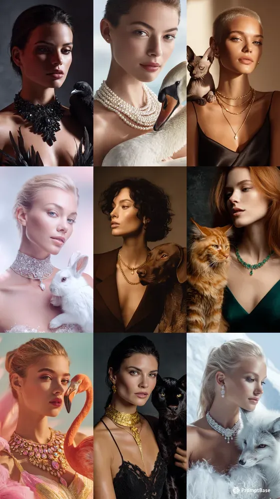 Jewelry Ad Generator With Model Animals