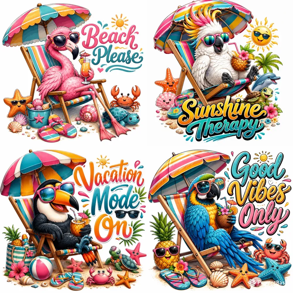 Whimsical Summer Bird Tshirts