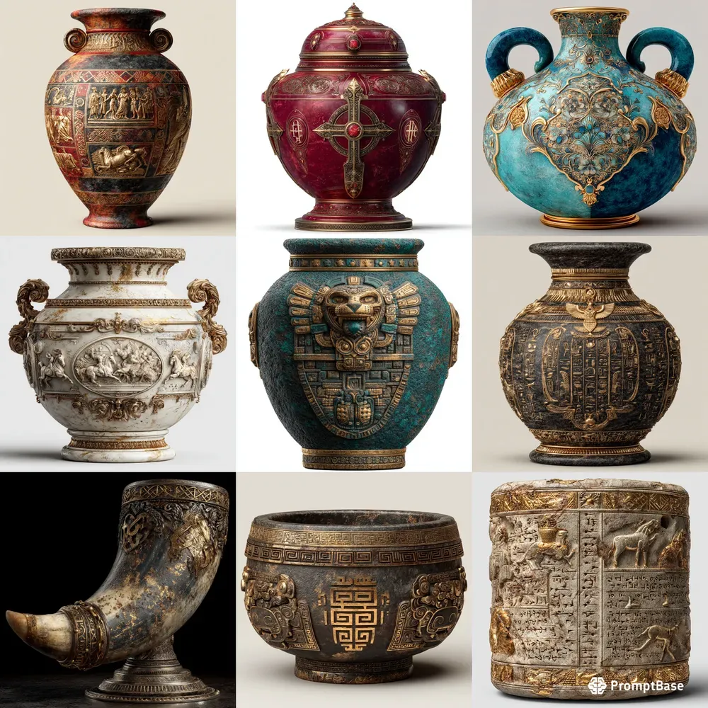 Realistic Ancient Premium Vase Icons