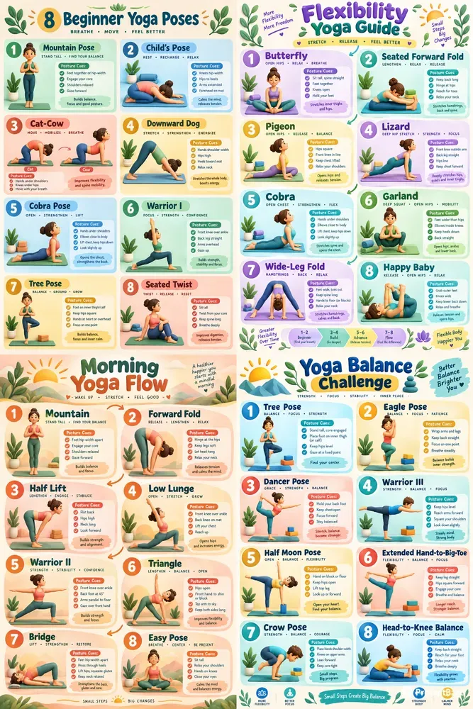 3D Yoga Poses Charts