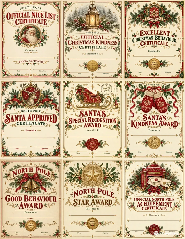 Santa Approved Nice Certificates