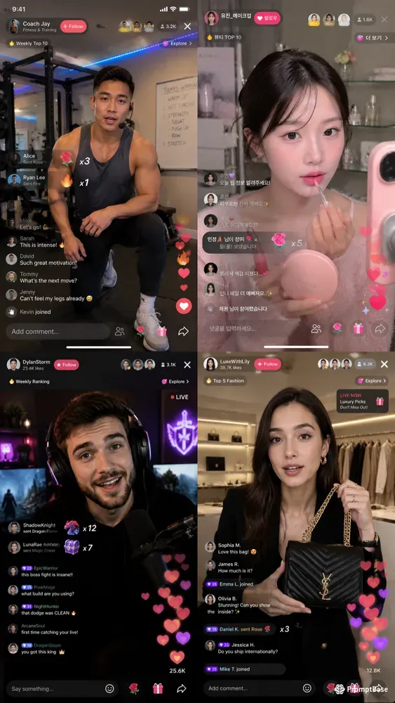 Social Media Live Broadcast Screens