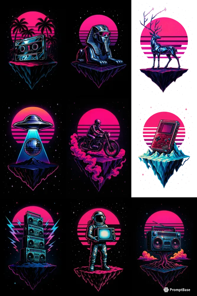 Neon Cosmic Nostalgia