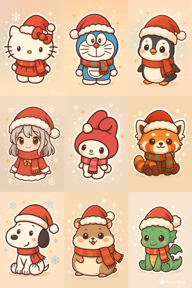 Kawaii Holiday Sticker Generators