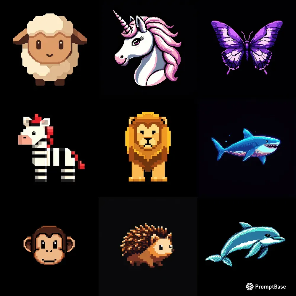 Playful 2D Icon Designs Black Backgrounds