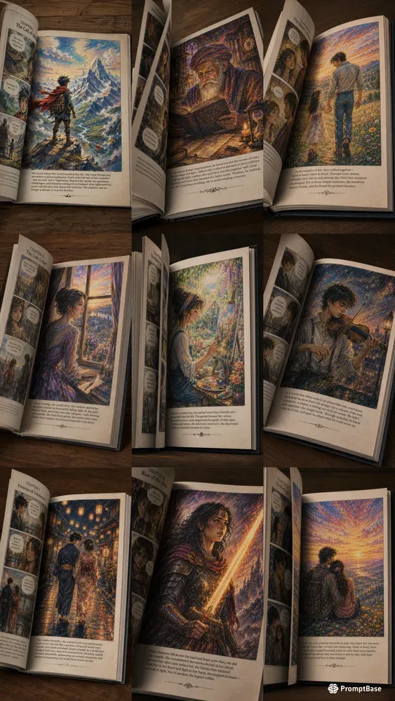 Colorful Comic Book Story Art