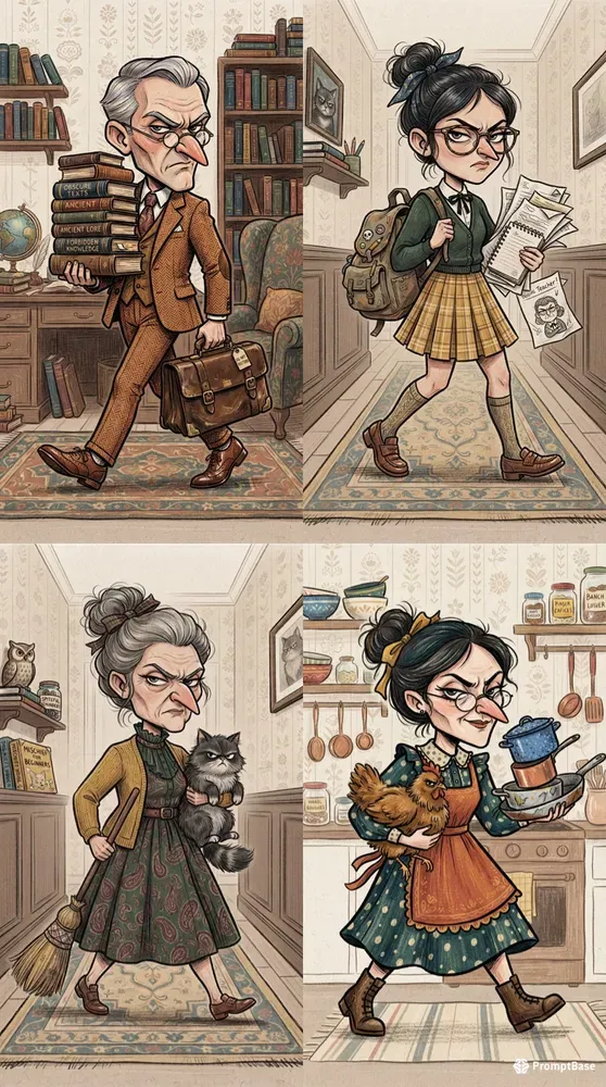 Sassy Vintage Chibi Characters