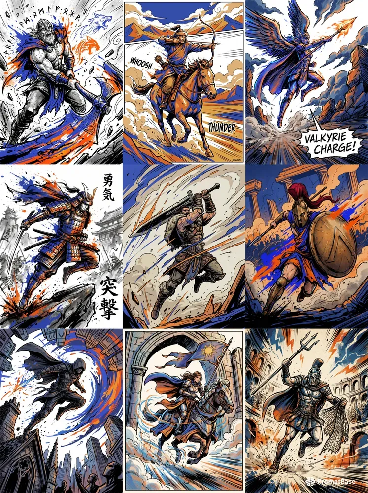 Epic Graphic Novel Battle Art