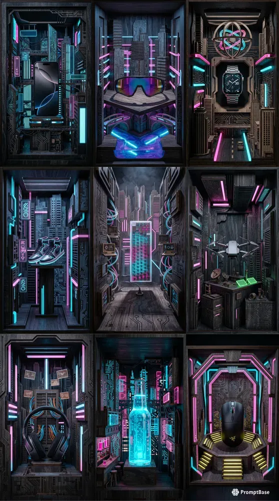 Night City Wooden Glitch Nooks