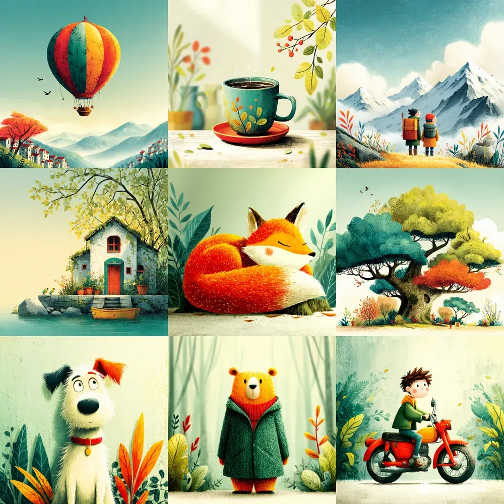 Gouache Cozy Storybook Illustrations