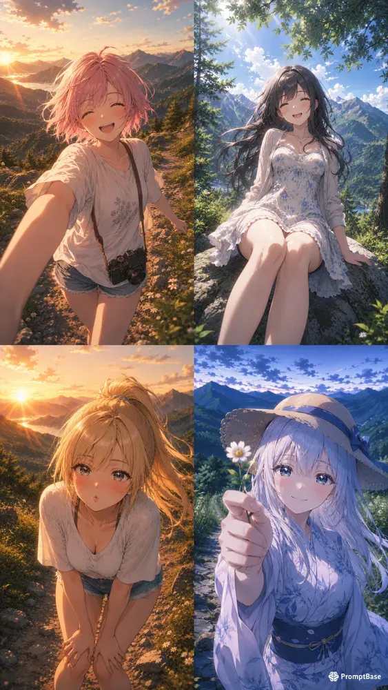 Anime Mountain Summer Girl Collections