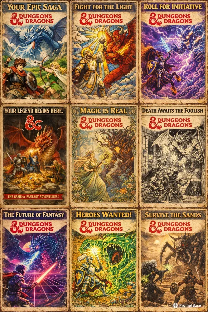 Dungeons Dragons Vintage Ads Posters