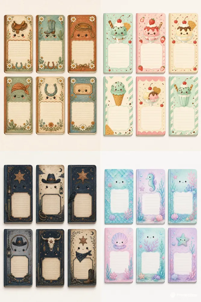 Western Printable Mini Notebook Covers