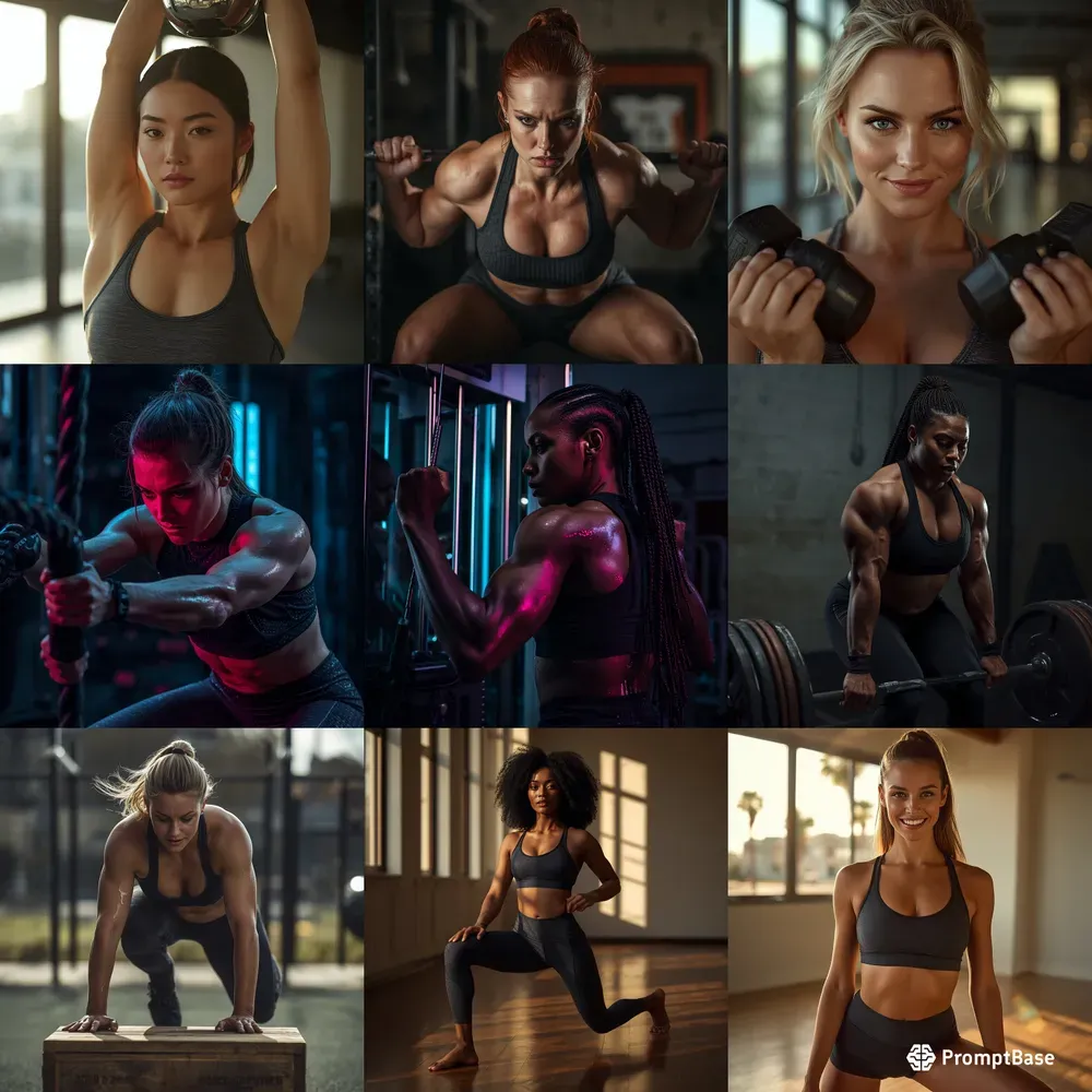 8K Ultrarealistic Fitness Portraits