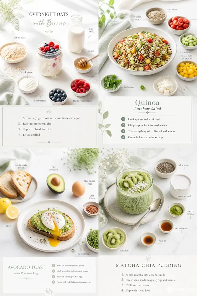 Bright Recipe Poster Food Photography