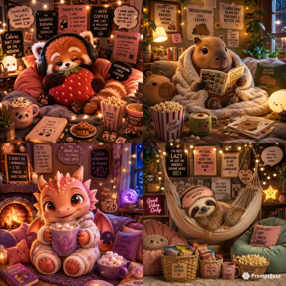 Cute Funny Animal Quote Room Art Decors