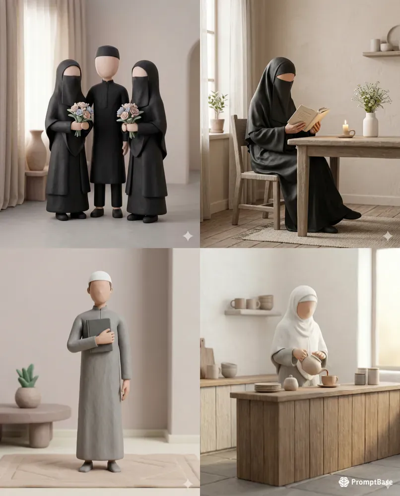 Minimalist 3D Claymation Style