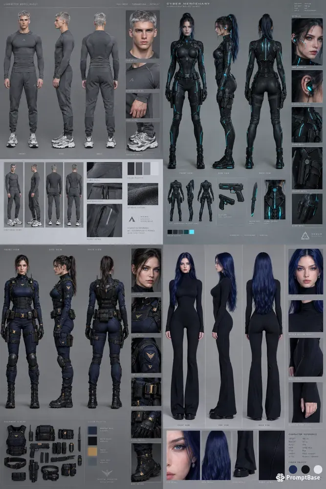 3D Character Model Sheet References