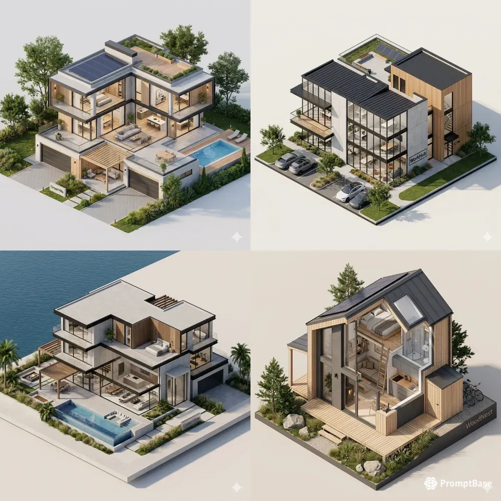 3D Isometric House Designs