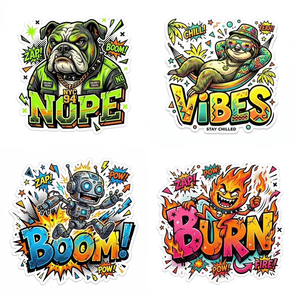 Cartoon Character Typography Tshirt Art