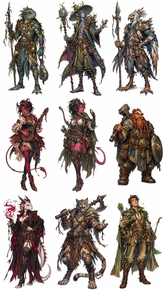 DnD Characters RPG Fantasy Concept Art