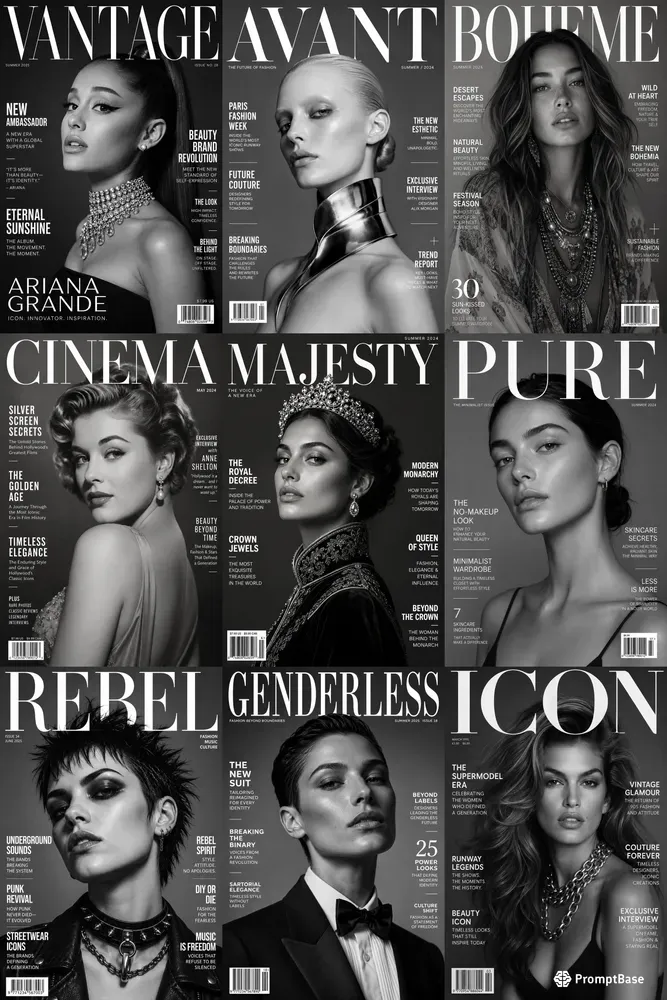 Black And White Fashion Magazine Covers
