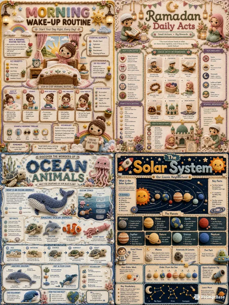 Crochet Infographic Poster Packs