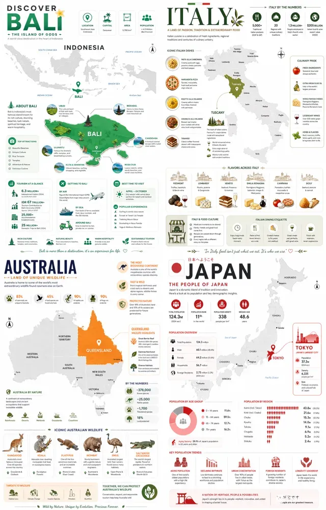 Modern Country Map Infographic Generator