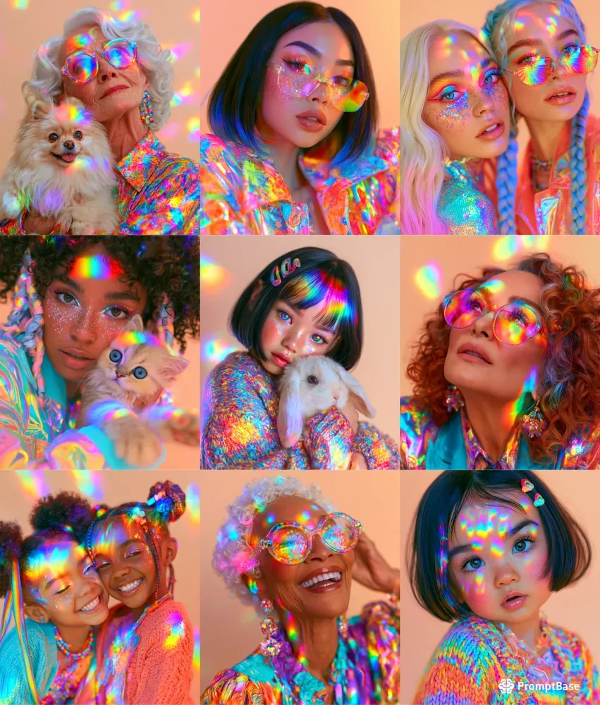 Prismatic Rainbow Beauty Portraits