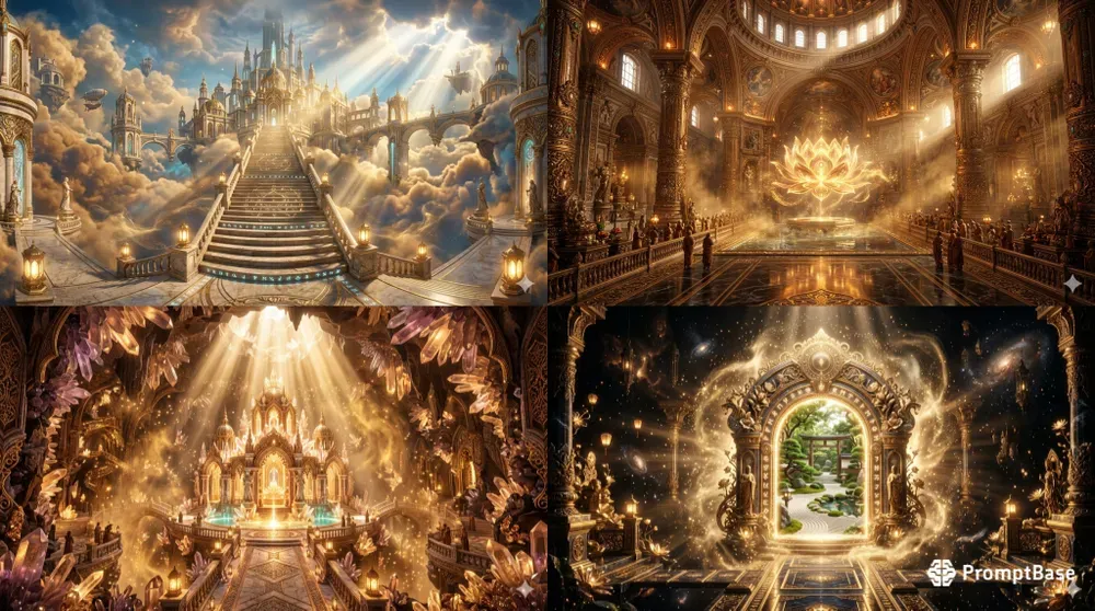 Divine Golden Meditation Backdrops