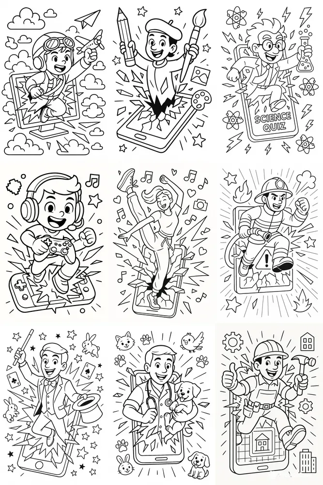 Pop Out Jobs Coloring Books
