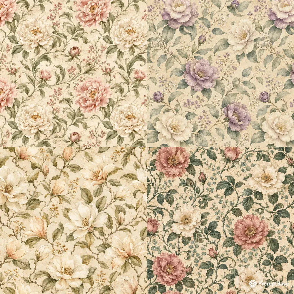 Vintage Watercolor Botanical Patterns
