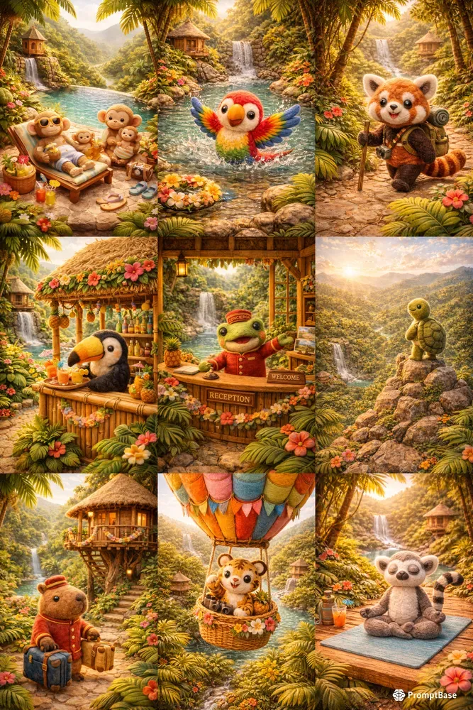 Felt Animals Tropical Jungle Adventures