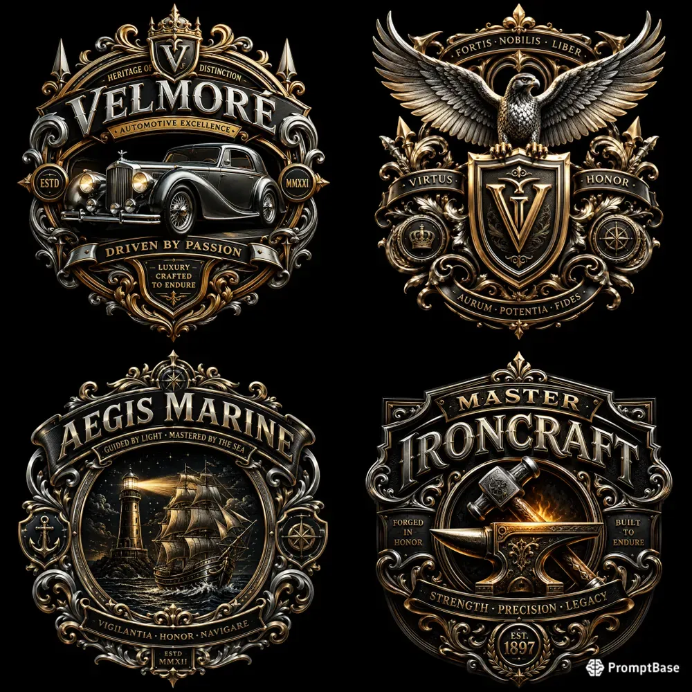 Luxury Metallic Heritage Crests