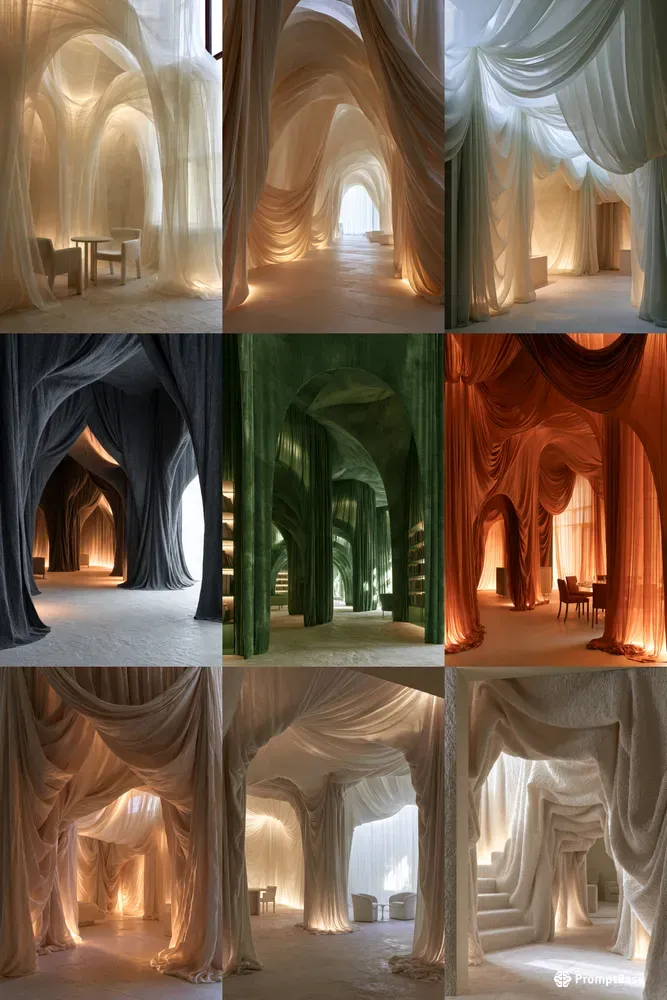 Draped Fabric Interior Photography