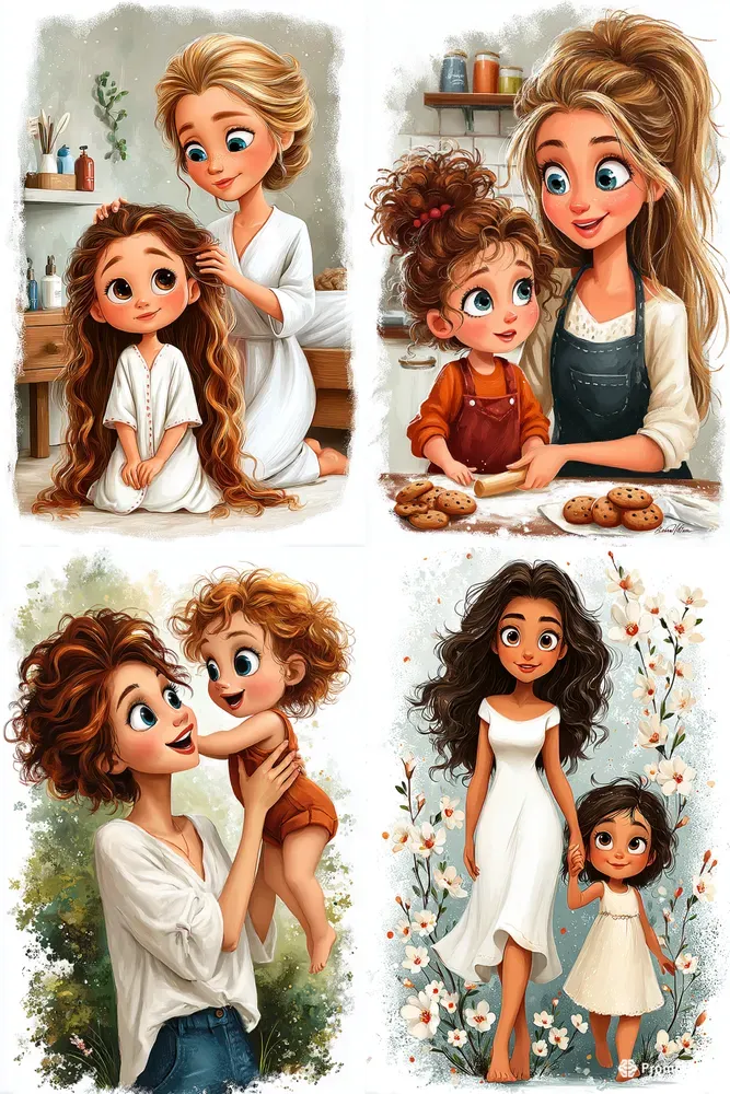Mothers Day Storybook Illustrations