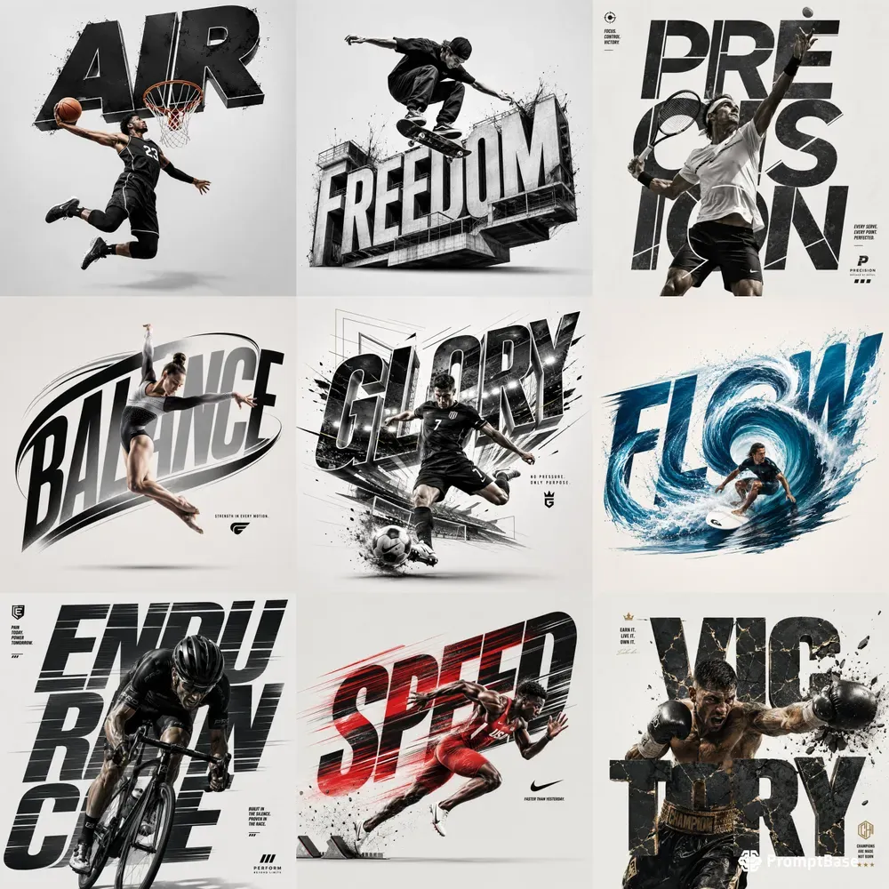 Dynamic Sports Typography Posters